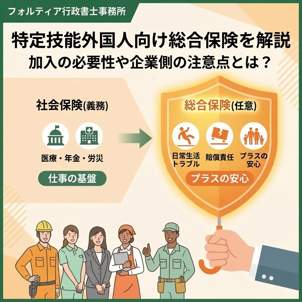 特定技能外国人向け総合保険について解説｜加入の必要性や企業側が知っておくべき注意点とは？